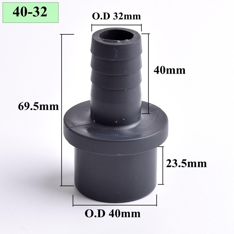 O.D 32/40/50/63-14/20/30/40/50/60mm Big Size UPVC Pagoda Connector Garden Irrigation Pipe Soft Hose Adapter Joint Accessories