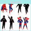 Conjunto de Fantasia Cosplay de Super-Herói Homem-Aranha para Crianças Apresentando Blusa de Manga Longa e Calças