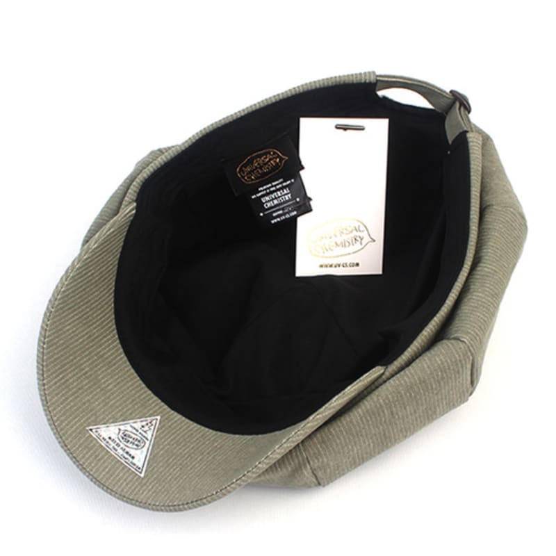 Universal Chemistry Stripe Beige Belted Newsboy Cap