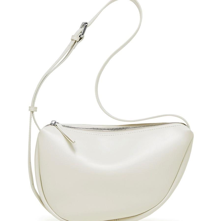 High-end niche soft leather bag, casual style shoulder bag, fashionable new dumpling bag, large-capacity genuine leather crescent crossbody bag