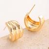 Simplicity Smooth C-Shaped Multi-Layer Earrings for Women Ladies Personalized Texture High-End Stud Earrings Jewelry Accessories