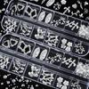 Manicure Charm 1 Set 3D Nail Art Charms 12 Grids Metal Love Heart Long-lasting Accessories Flower Butterfly DIY Design Crafting Decoration Decor