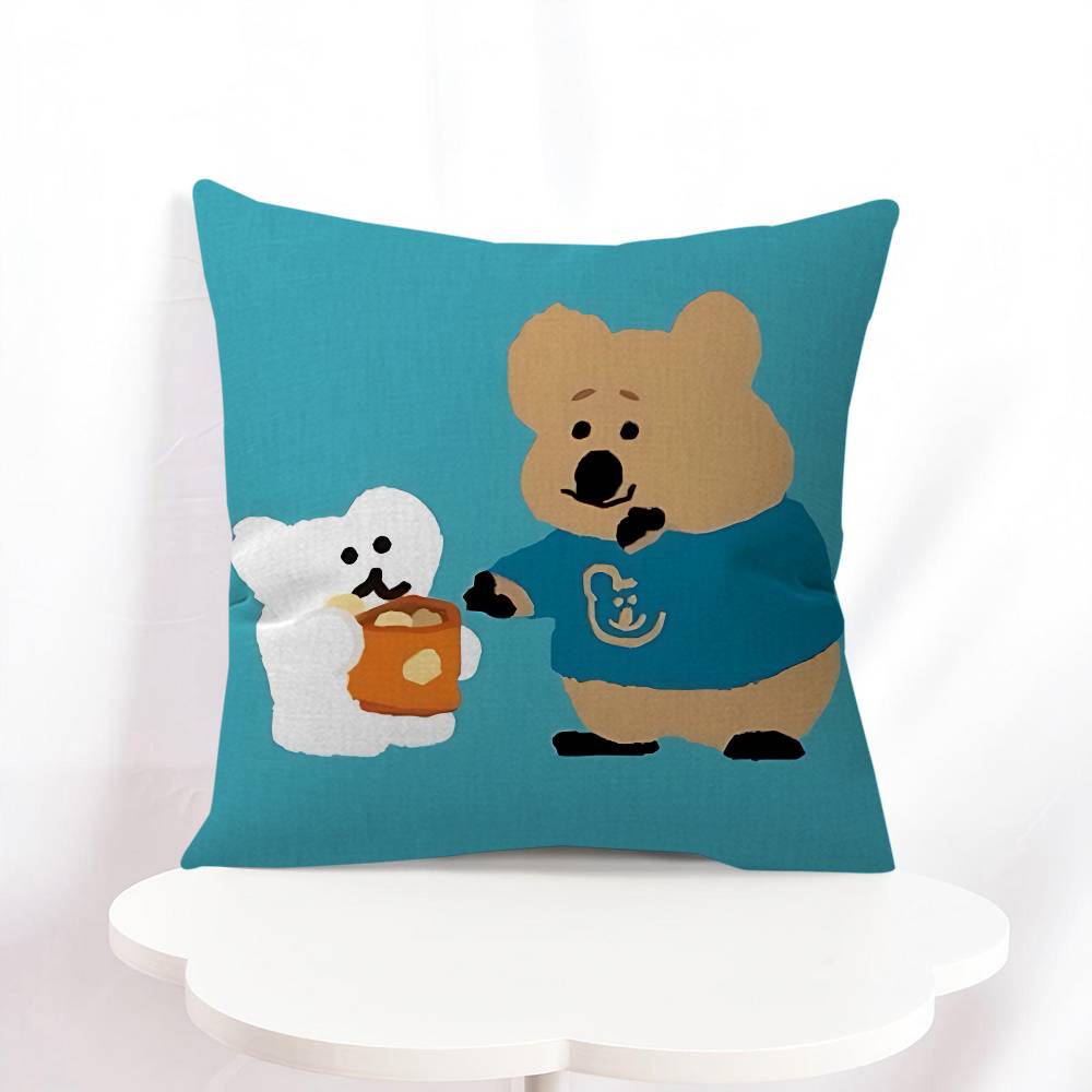 D-Dinotaeng Наволочка для подушки Квокка Декоративная подушка Чехол для дивана Домашний декор Наволочки 16x16Inch