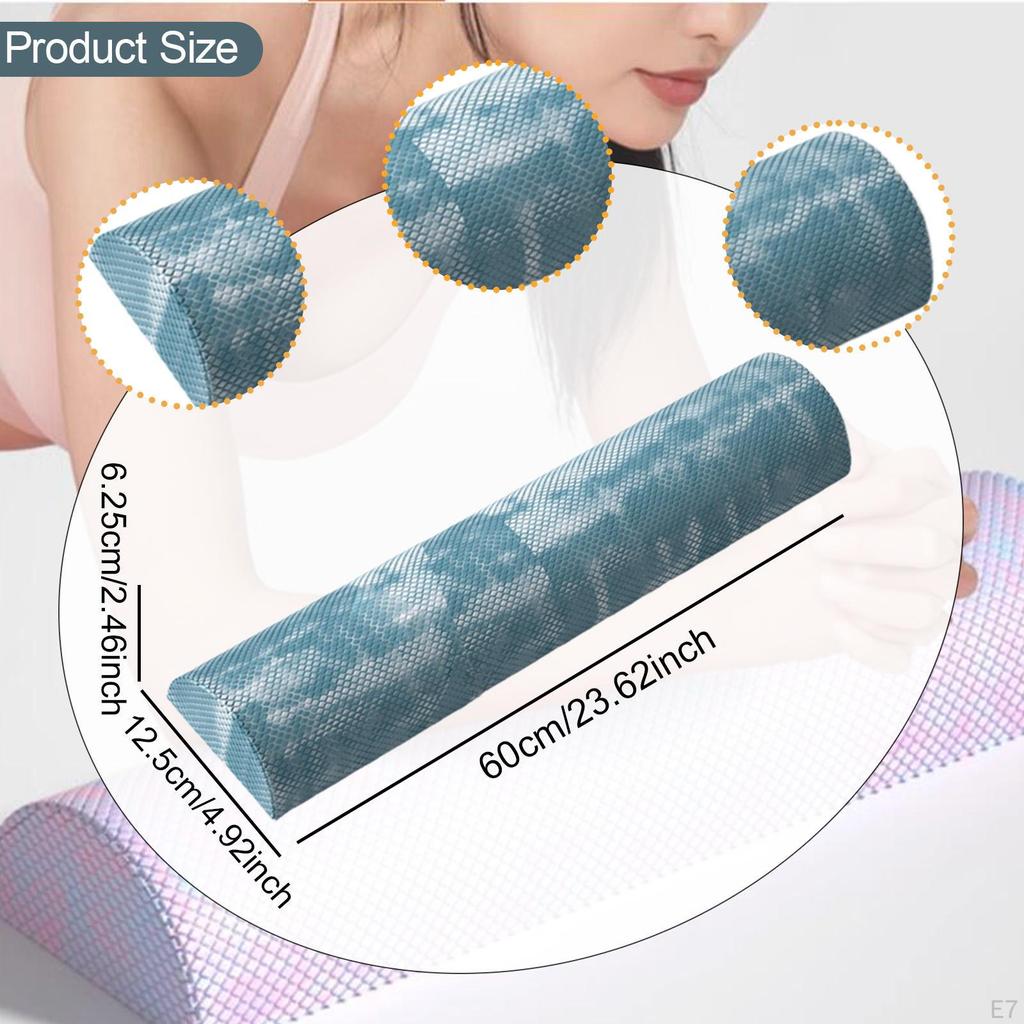 EVA Foam Roller Balance Training Non-Slip Back Massage Half for Pilates Sports Fitness