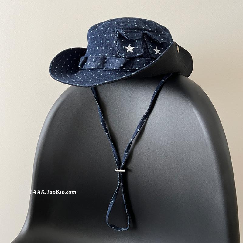 Women Western Cowboy Star Pattern Bucket Hat 2026 New Outdoor Tooling Mountaineering UV Protection Sun Hat