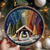 DIY Material Nativity Embroidery Set Pre-printed Pattern on Cloth with EN Instructions, Thread Christmas Embroidery Kit