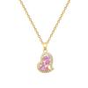 Irregular Pink Love Light Luxury Temperament Gorgeous Full Diamond Necklace Female Versatile Collarbone Chain Titanium Steel Chain