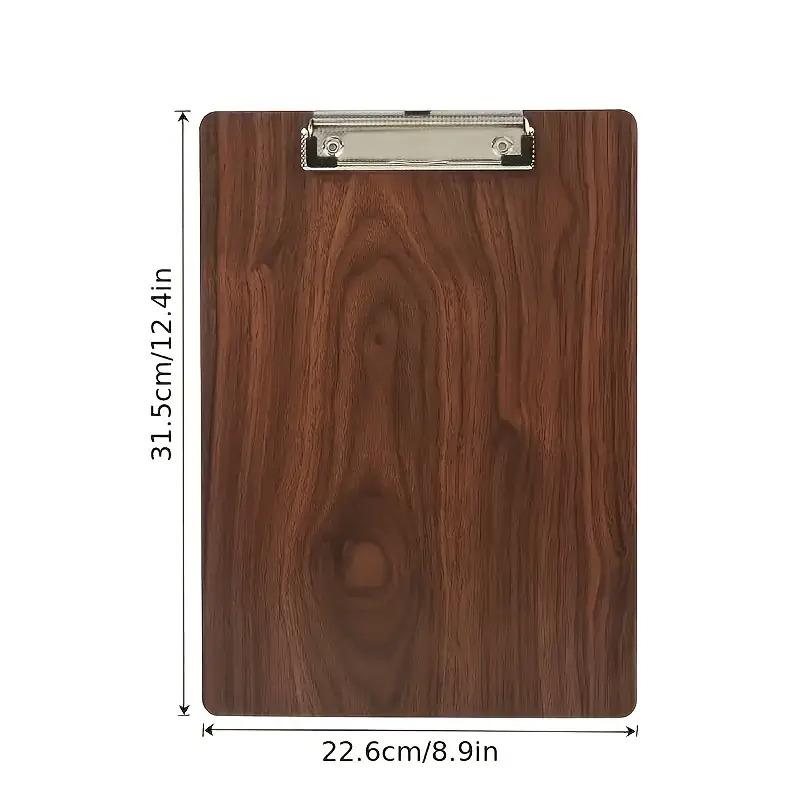 

1pc High-Quality A4 Wooden Writing Board with Stainless Steel Hook, Multi-Functional Folder for Notes, Photos, and Documents