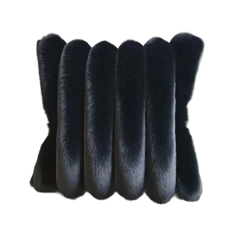 

Imitation Bunny Fur Three-dimensional Wide Stripe Pillowcase Simple Square Cushion Home Sofa Decorative Pillowcase 45 * 45 (excluding core)