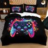Gaming Controller Duvet Cover Set Colorful Digital Print Bedding Set Soft Microfiber Bed Cover For Teen Bedroom Home Decor