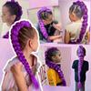 90cm Halloween Cosplay Costumes Prop Kpop Demon Hunters Rumi Purple Long Braided Ponytail Wig Accessory