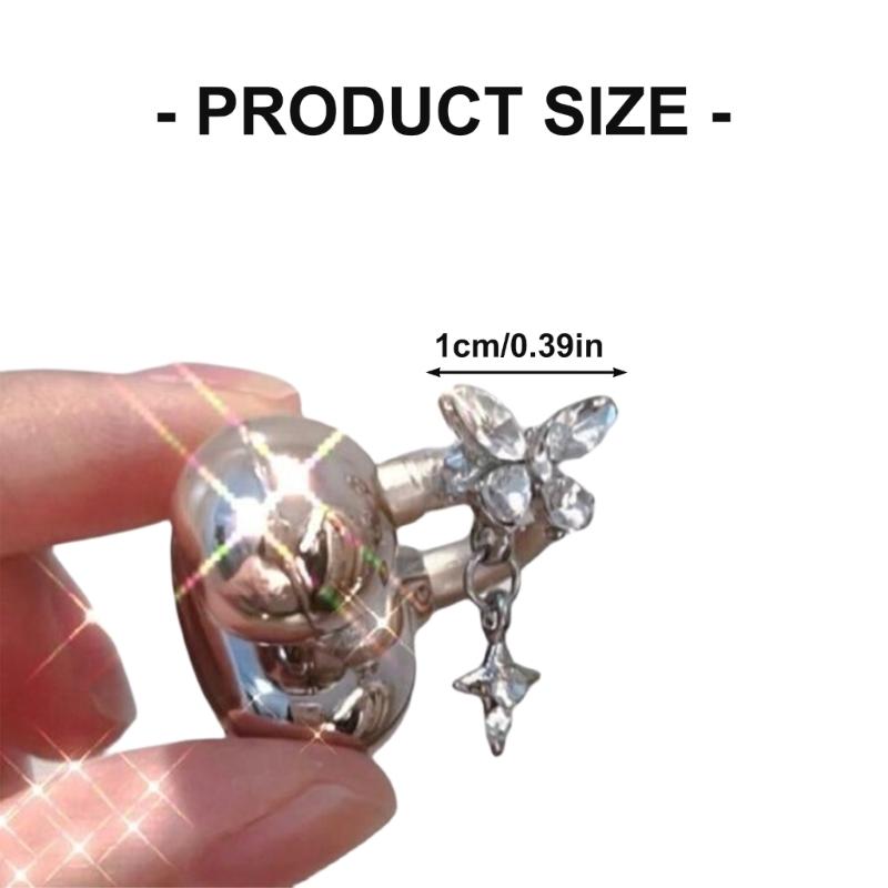 Imitation Rhinestones Butterfly Ear Clip For Open Ear Headphone Detachable DIY Jewelry Accessories