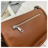 Top-Grain Leather Saddle Crossbody Bag for Women, Large Capacity Genuine Leather Shoulder Purse