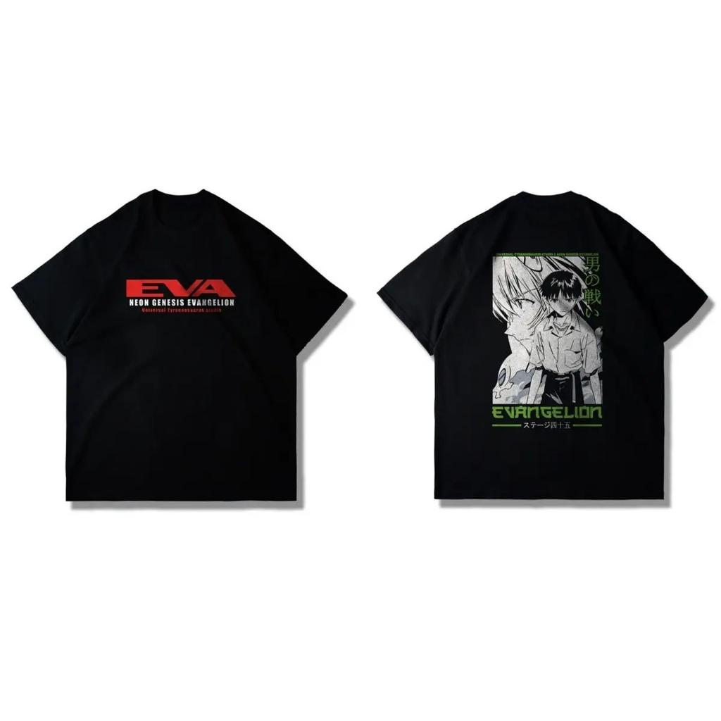New Animation Joint EVA New Century Gospel Warrior Short Sleeve TShirt Loose Large Size Trendy Brand Crew Neck Cotton Tee