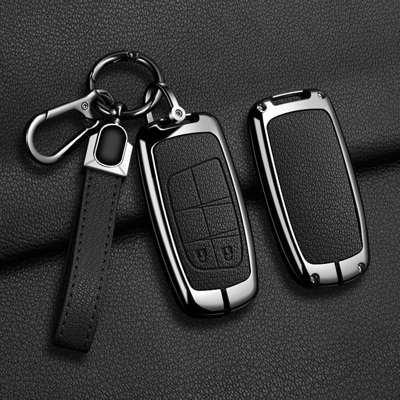 Zinc Alloy Leather Car Key Case For Jeep Compass Grand Cherokee Wrangler Compass Chrysler 300C Key Holder Car Key Cover Case