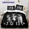 Black Border Collie Pattern Bedding Home Decoration Birthday Gift (1 * duvet cover + 2 * pillowcase, without core)
