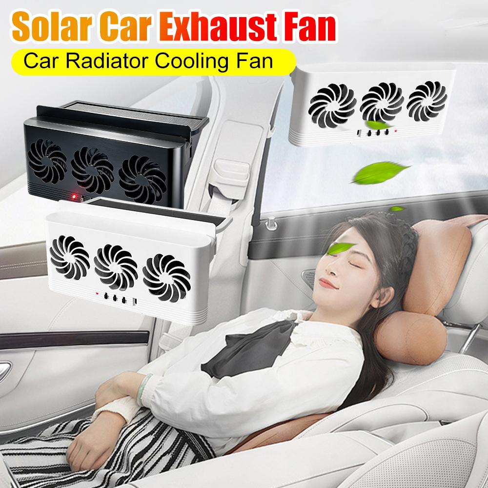 Solar Powered Car Exhaust Fan Eliminate Peculiar Smell Car Window Air Vent Fan USB Powered Auto Ventilation Fan for Cars