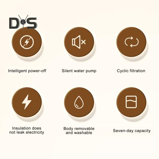 Automatischer Katzentrinkbrunnen mit 5-stufigem Filtersystem, geräuscharm, leicht zu reinigen, Katzentrinkbrunnen, Haustier-Wasserspender