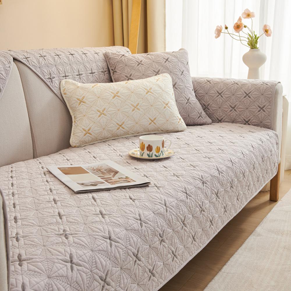 Cotton Sofa Cushion Four Seasons General Fabrics Non-Slip Cotton Seat Cushions Simple Modern Cover Cloth Summer Sofa Cover Slipcover