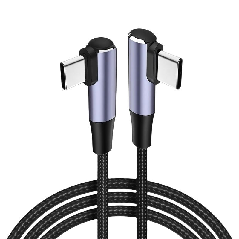 3A Fast Charging Braided Cable Right Angle USB C Cable Data Transfer Cord Suitable for Gaming and Quick Charging