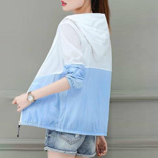 Women's Sun Protection Jacket Full Zip Thin Hoodie Jacket Athletic Workout Anti UV Windbreaker Quick Dry Hiking Coat for Outdoor Camping