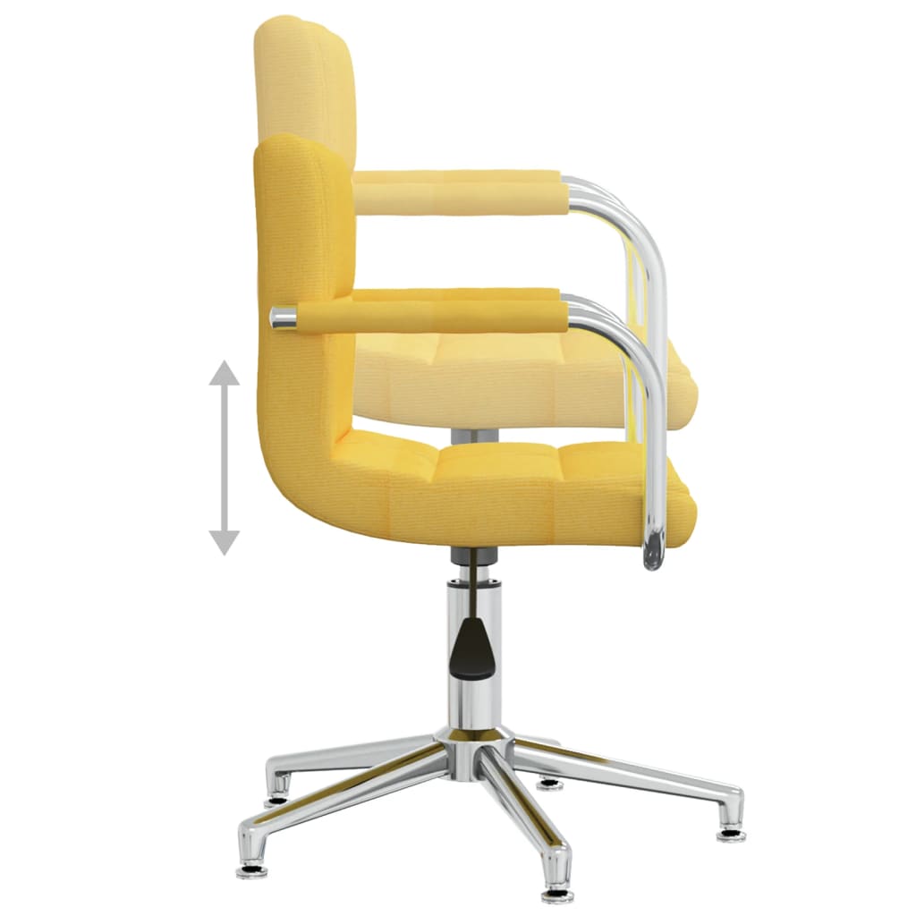 Dining Chair Swivel Mustard Yellow Fabric