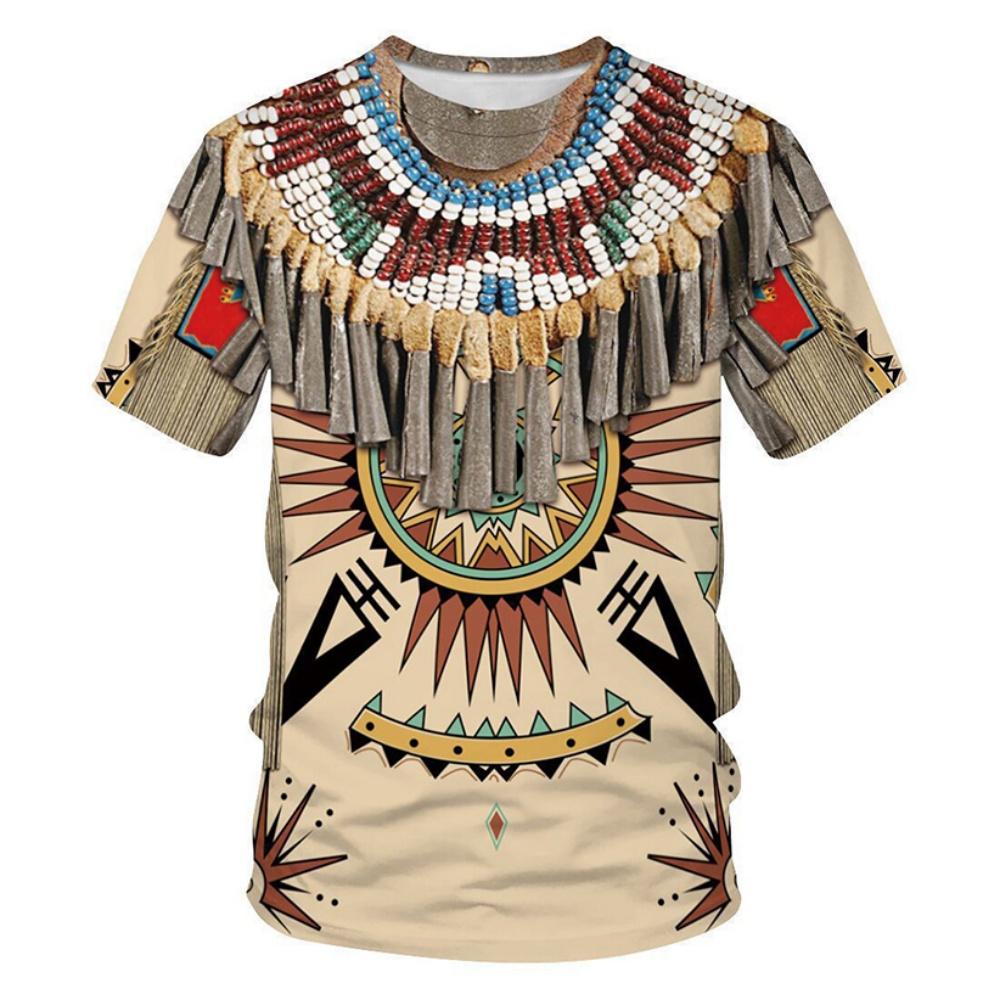 T-shirt Estive Indiane Etniche Stampa 3D Streetwear Moda Uomo Harajuku Casual Oversize Girocollo Magliette Top