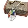 Hand-Wound Natural Gravel Crystal Hexagonal Loose Root Tree Of Life Fortune Tree Necklace Women'S Necklace N18