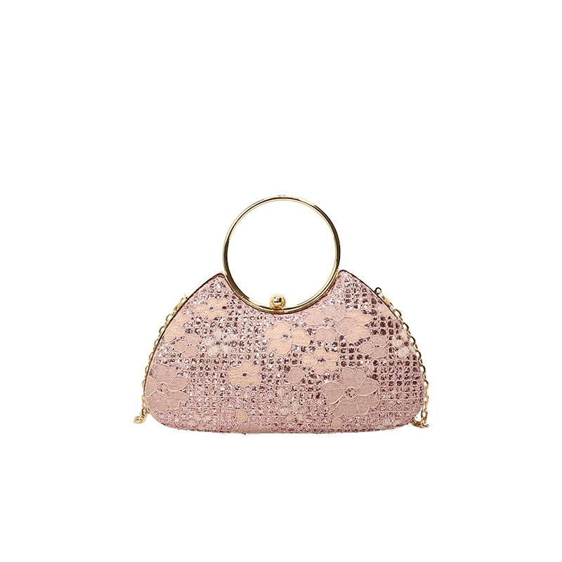 1Pcs Wedding Bridal Beaded Women Evening Bag Dinner Bag Chain Shoulder Handbags Elegant Rhinestones Clutch Egg Shape Evening Bag