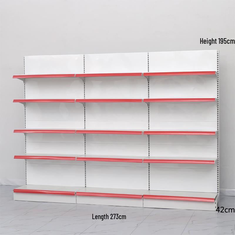 Adjustable Supermarket Display Rack for Snacks and Food, Single/Double-Sided, Ideal for Convenience Stores and Mother & Baby Products.