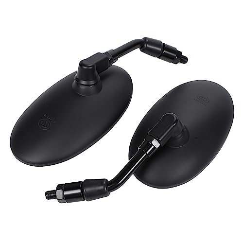 

nakira Супер легко проскальзывать Короткие мотоциклетные зеркала Комплект левого и правого Большие Универсальные 10 мм овальные PCX CB400SF Balius (черный)