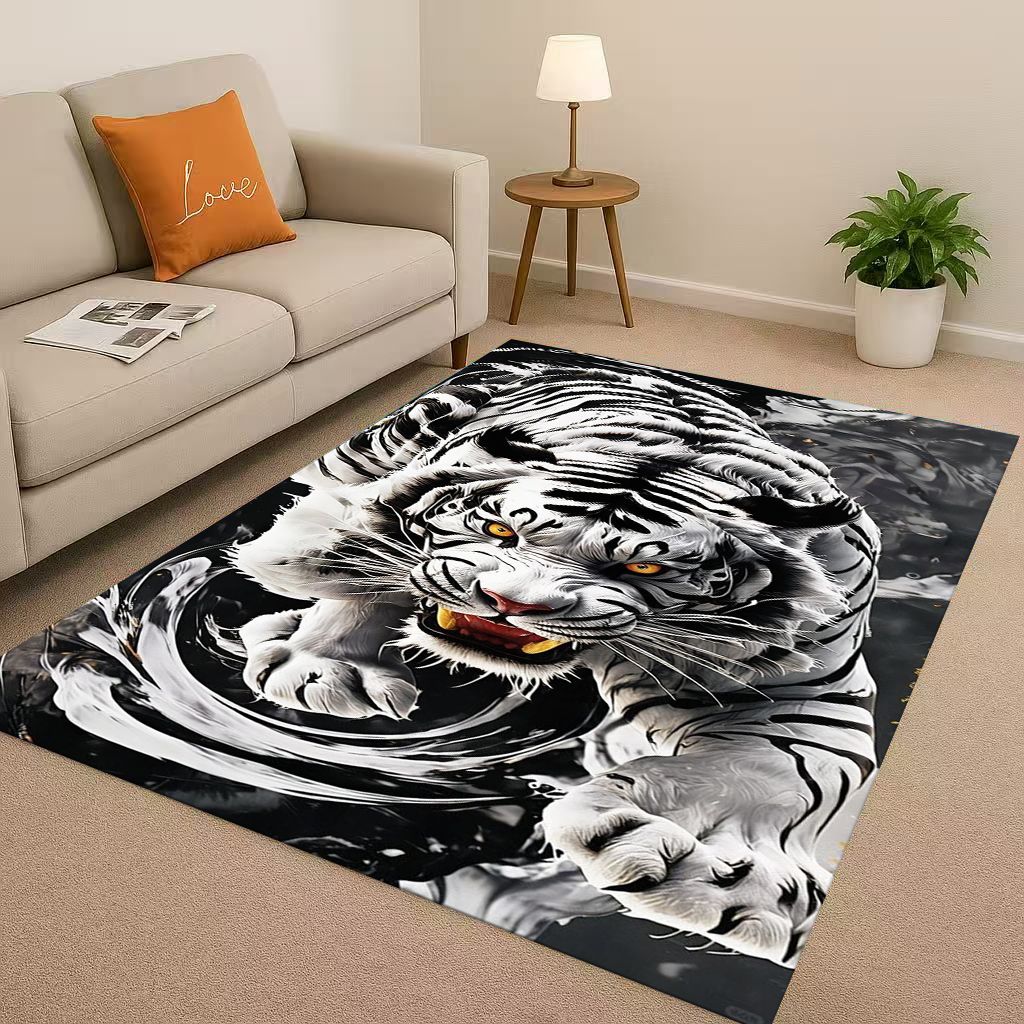 2026 New Tiger Lion Beast Art Cartoon Living Room Non Slip Area Rug Carpet for Bedroom Playroom Sofa,Home Decor Doormat Gift