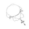 Niche High-end Design Double-layer Highlight Pearl Cross Star Cross Necklace Female Versatile