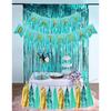 Teal Turquoise Gold Birthday Party Decorations Aqua Mint Birthday Banner Paper Tassel Garland Fringe Streamers for Girls 16th Women 30th 40th 50th