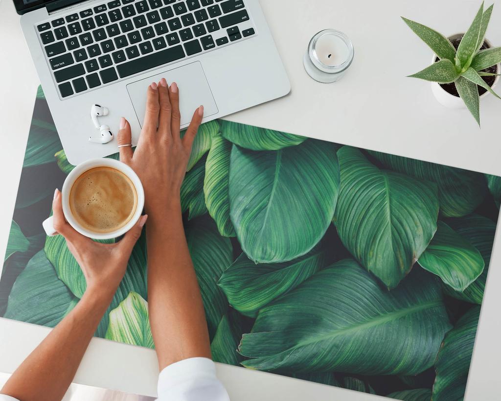Anti-slip Mouse and Keyboard Mat Tropical Leaves 90x45 cm