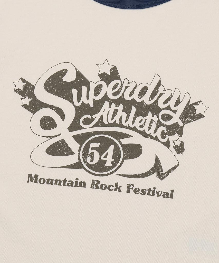 Syupeodeulai W Crop Festival Ringer T-Shirt Ivory