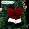 Rhinestone Velvet Bowknot Decoration Wine Red Bowknot Hanging Ornament  Xmas Decor