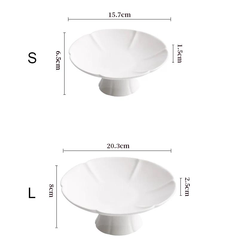 High Footed Tea Snacks Cold Dishes Buddhist Mood Sacrificial Plate Hotel Club Creative Tableware High Plates Dim Sum Snack Plate
