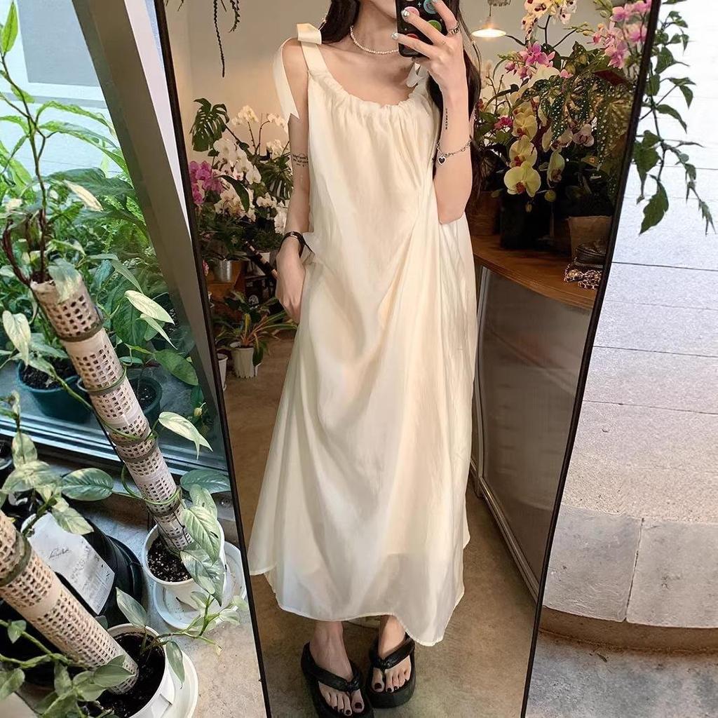 Fairy Summer Strappy Halter Dress: Casual Off-Shoulder Sleeveless Maxi Dress