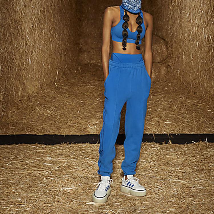 Adidas Originals X Ivy Park Sammerket Casual Ensfarvede Joggebukser Unisex Underdeler Blå H61692