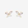 ESTELLE [Official] Women's K10 Yellow Gold Earrings with Cubic Zirconia and Butterfly Motif (Product Code: 0222-9391-0019-0000)