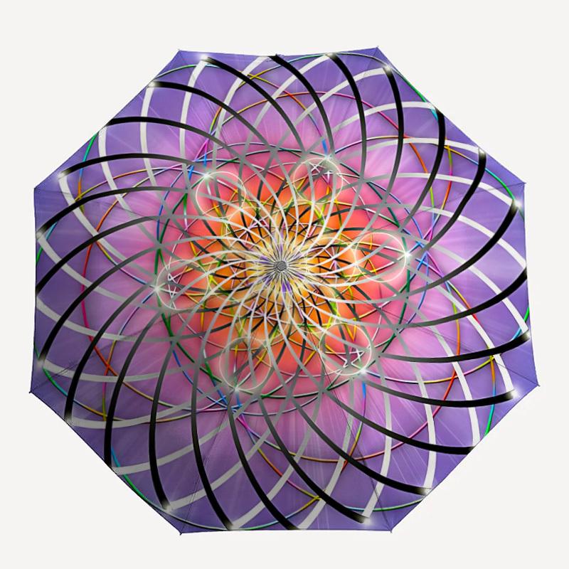 

1pc Abstract Mandala Design Umbrella - Portable Home Essential, Durable Iron Frame with Rod Structure, Fashion Lovers yy250910093