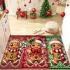 Christmas Gingerbread Man Printed Doormat Non-Slip Entrance Doormat Home Decor Carpet for Living Room Rugs Bathroom Floor Rug