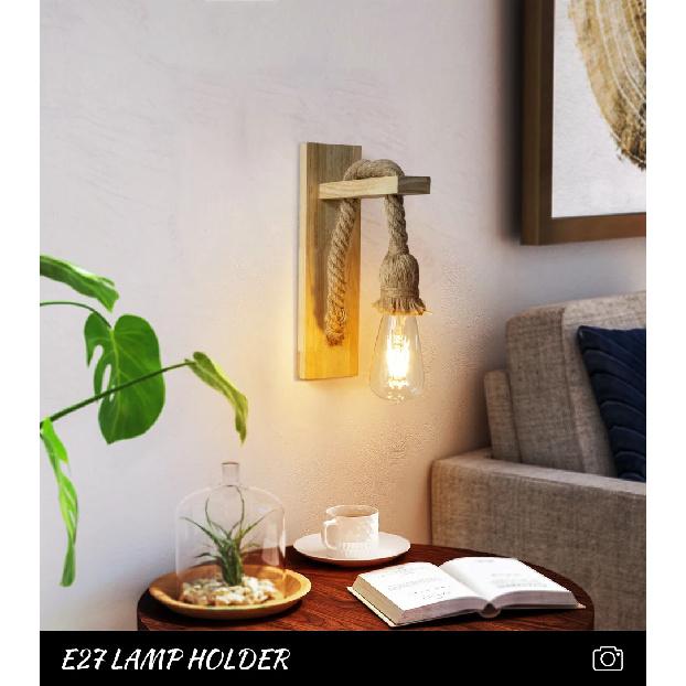 Retro Wood Wall Light E27 Vintage Sconce Wall Lights Fixture Indoor Home Decor Dining Room Bedside Lamp Bedroom Lighting