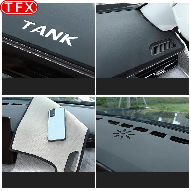 For GWM Tank 500 Great Wall 2022-2024 Car Dash Mat Dashmat Dashboard Cover Sun Shade Dash Board Cover Carpet Auto Accessories