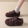 Suede Velcro big head German training shoes women's 2025 autumn new height-increasing casual board shoes versatile and thin single shoes