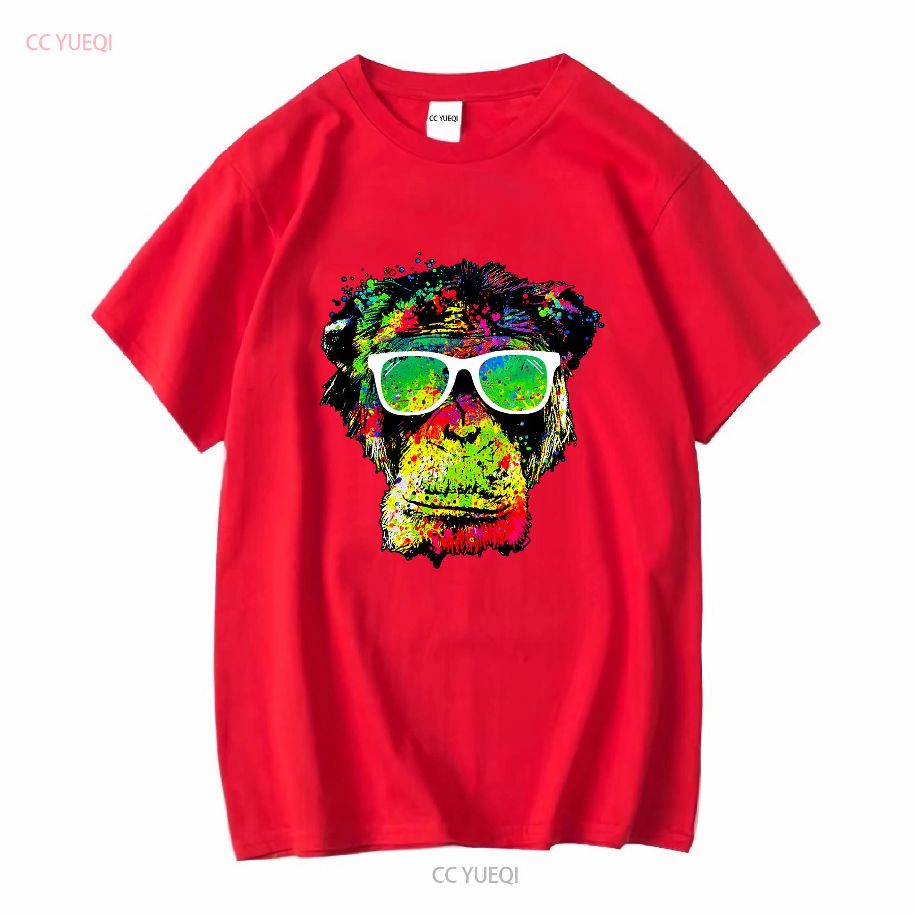 XtraFly Apparel Mens T Shirt Neon Monkey Chimp Gorilla Tie Dye Ape Crewneck vintage Washed Unisex Soft designer clothes Casual S