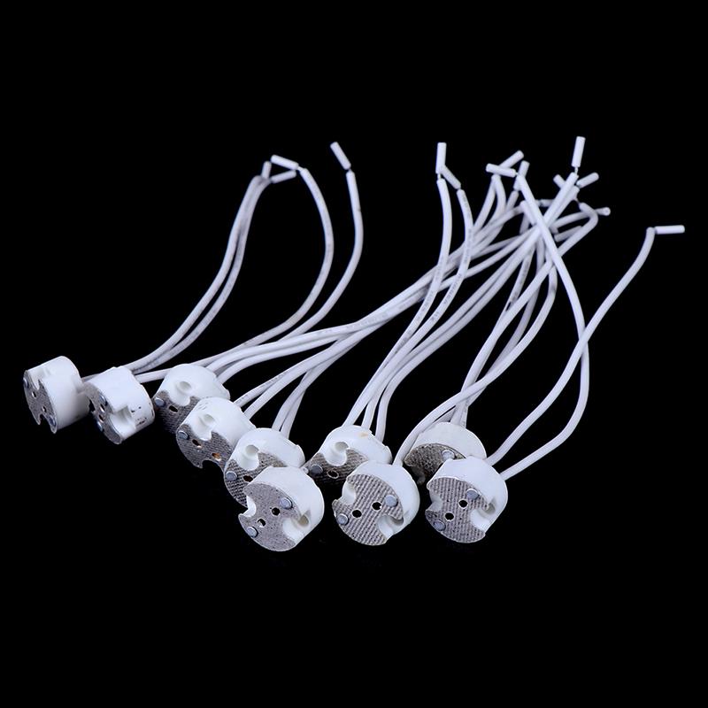 1pc/5pcs/10pcs 220V 2A MR16 GU5.3 Wire Connector Halogen LED Bulbs Holder Base Socket Pottery and Porcelain Lamb Bases