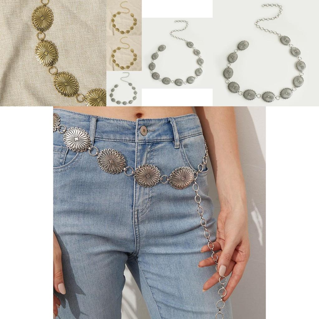 Bohemian Metal Waist Chain With Vintage Embossed Design For Women