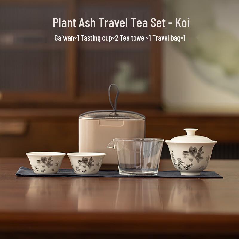 Jia Lang Portable Ash Glaze Ceramic & Glass Travel Tea Set